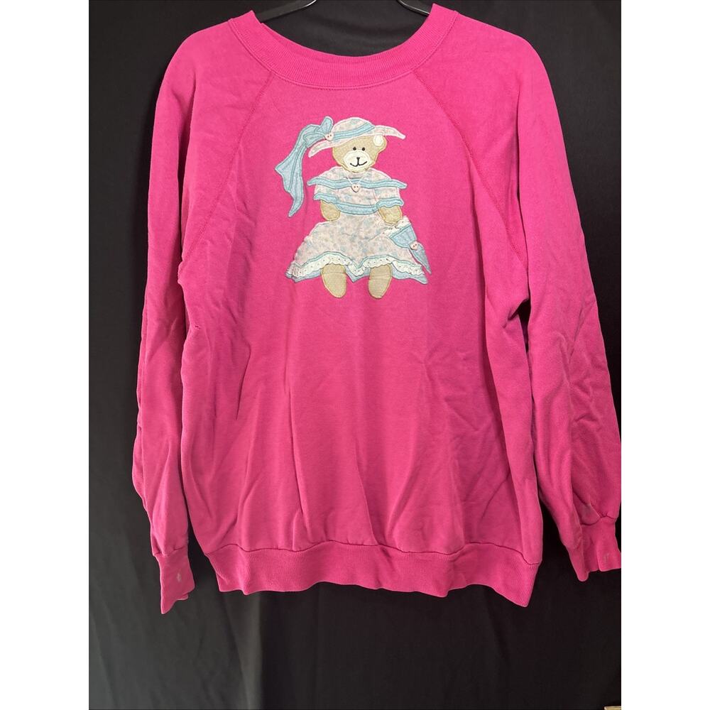 Vintage 80s 90s Pink Retro Graphic Crewneck Sweatshirt No Tag Fits Like XL